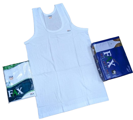 FAX, Pure Cotton Vest  – Sleeveless